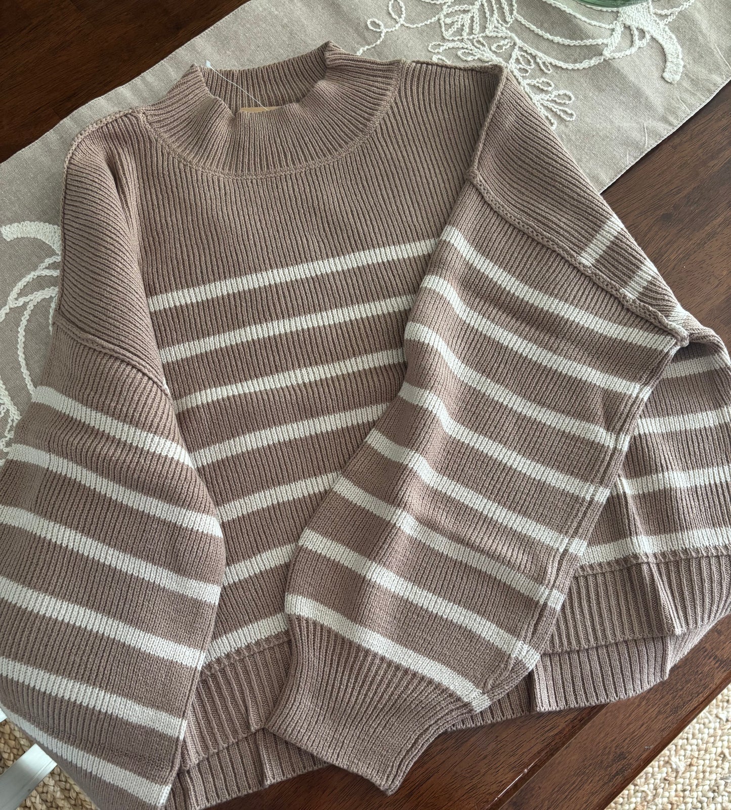 Striped Drop Shoulder Sweater