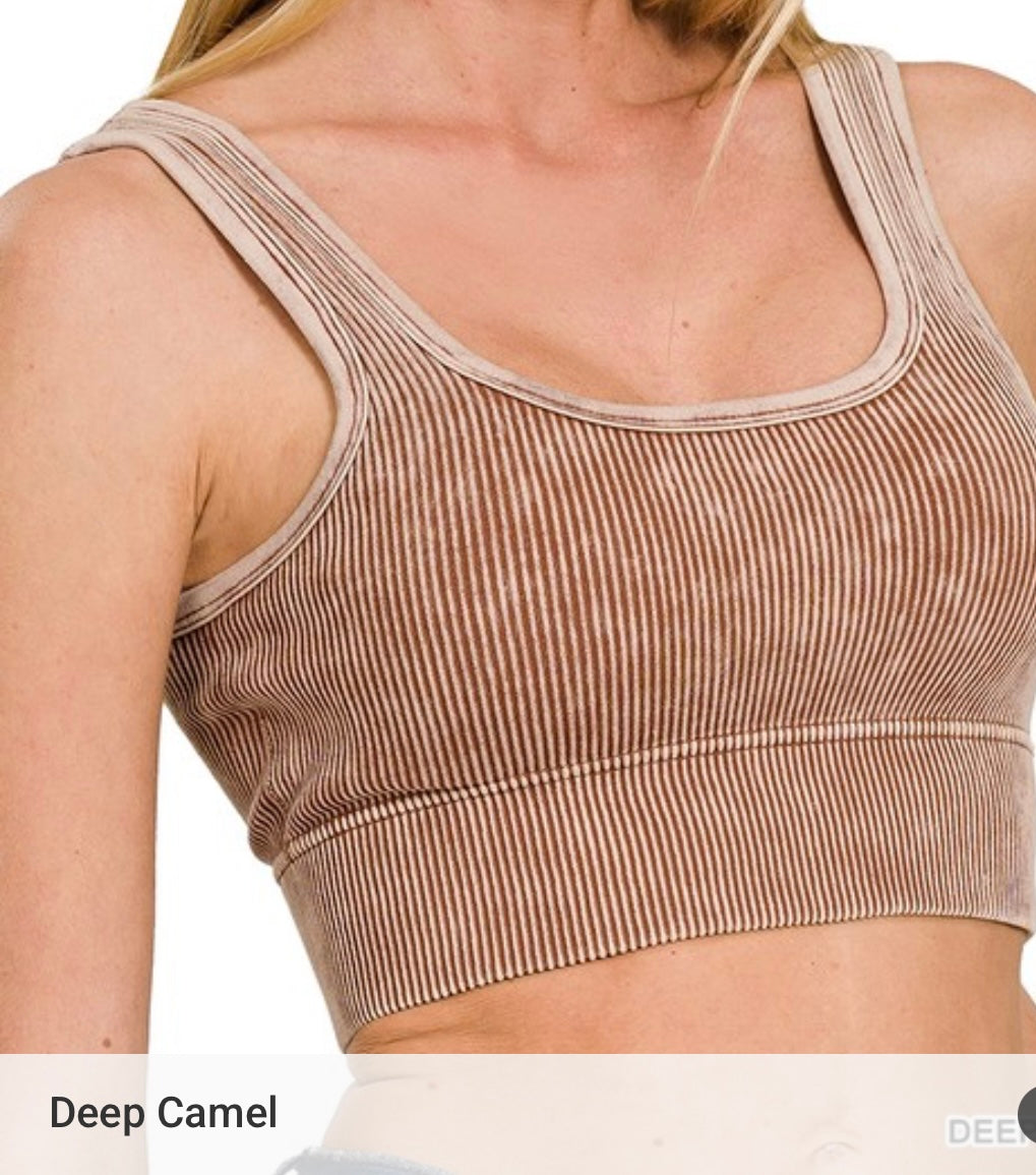 Ribbed Seamless Crop w/Bra Pads