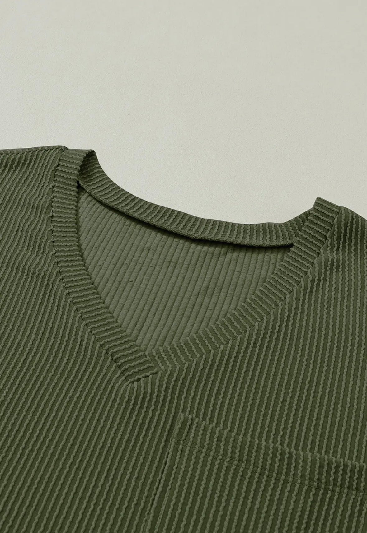 Corded V-Neck