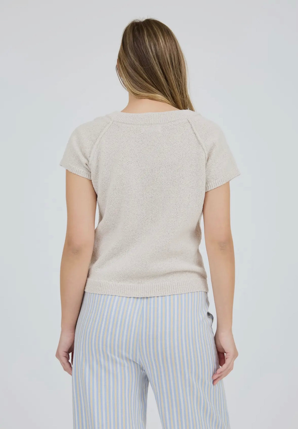 V-neck Exposed Seam Sweater