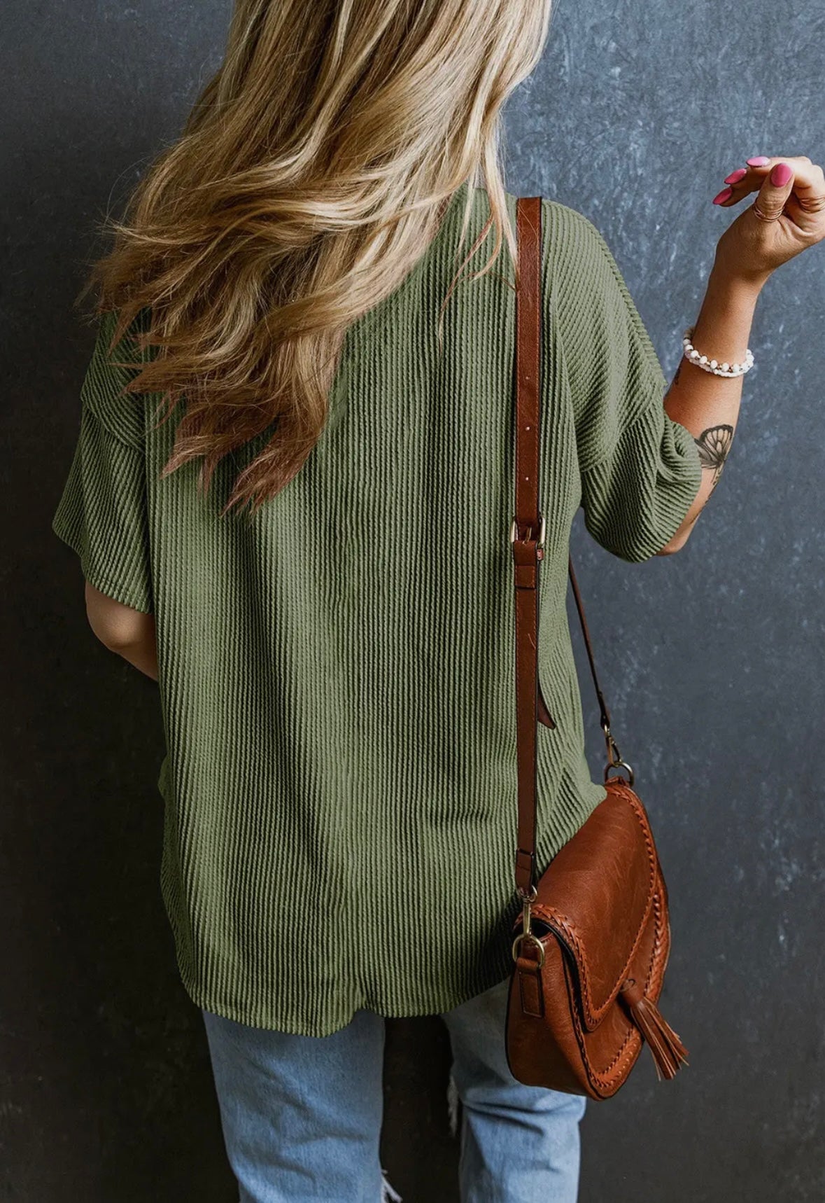 Corded V-Neck