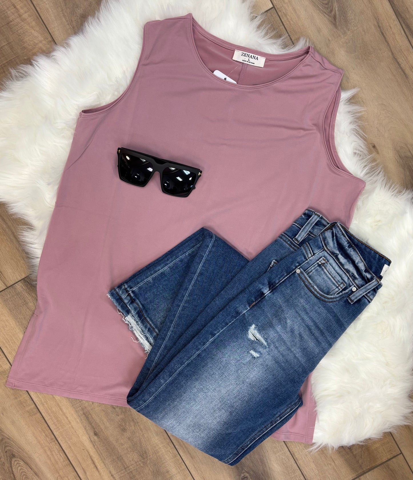 Sleeveless Side Slit Top