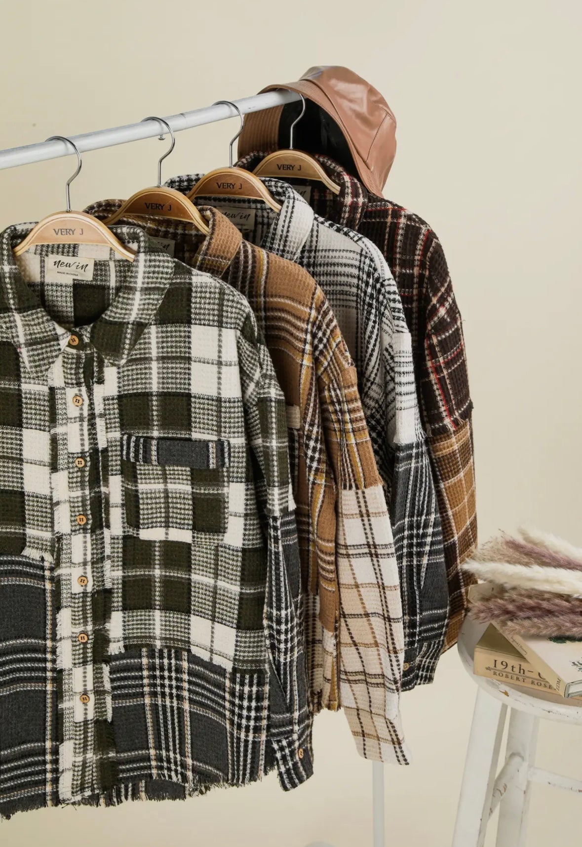 Mixed Plaid Casual Shacket