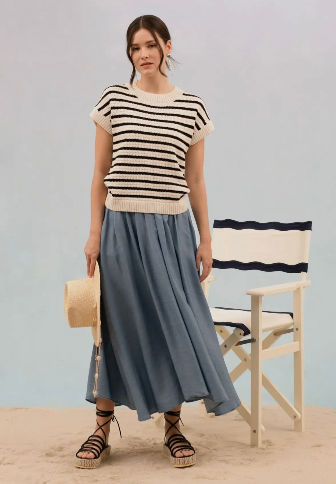 Striped Short Sleeve Pullover