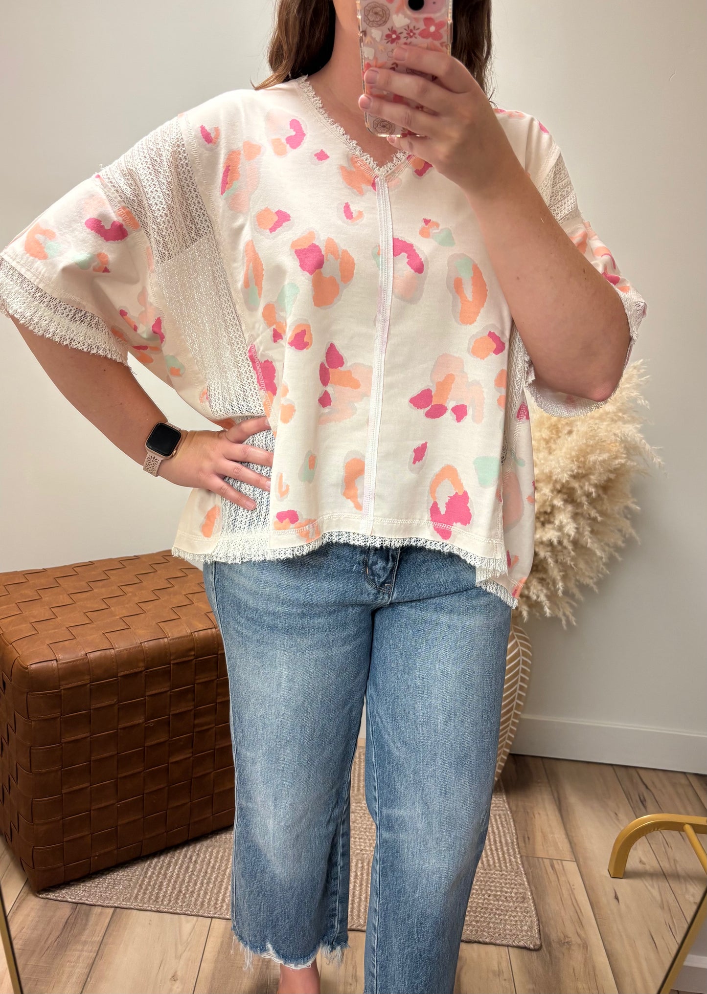 Leopard Print & Crochet Lace