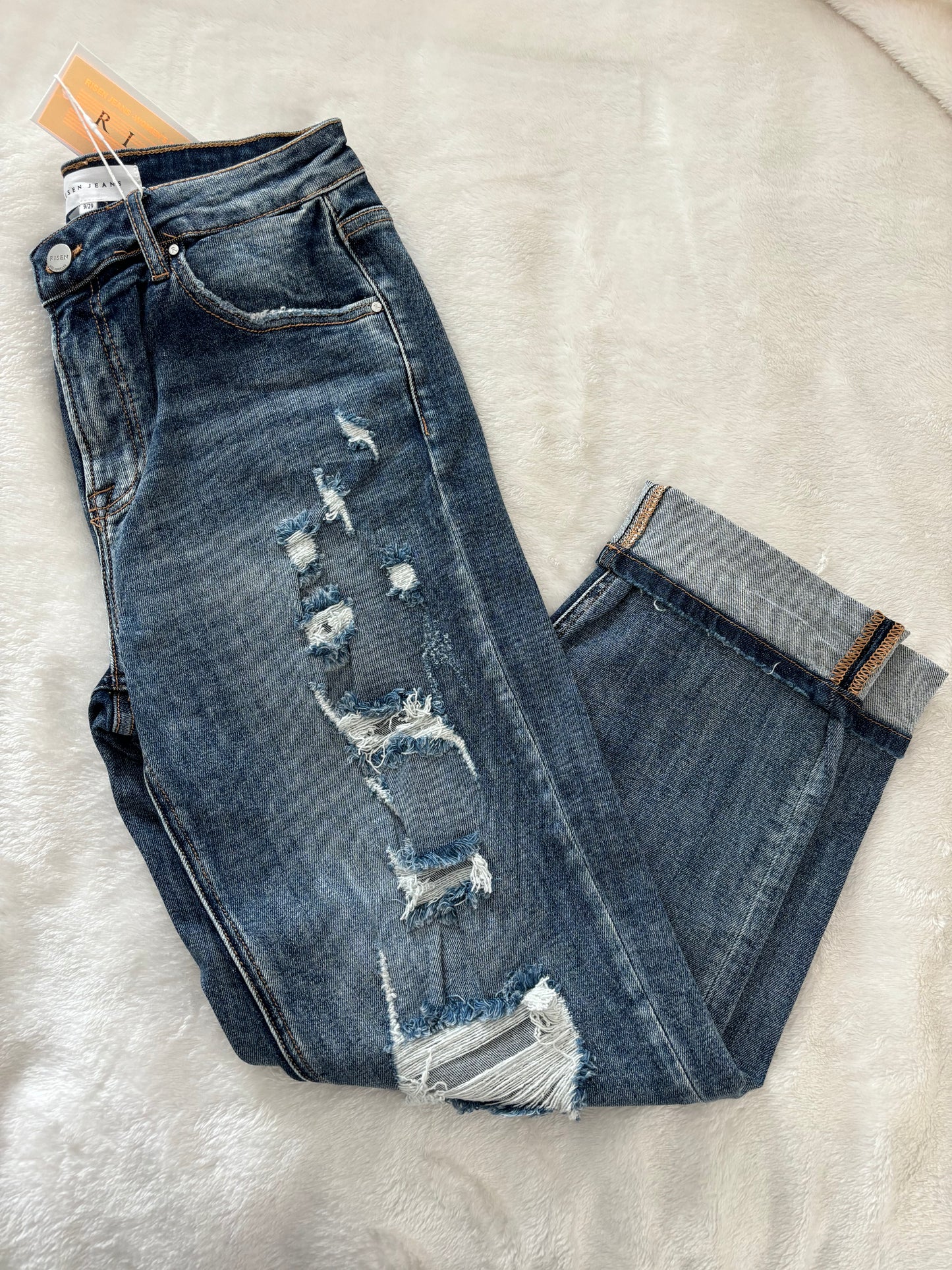 High-Rise Girlfriend Jeans