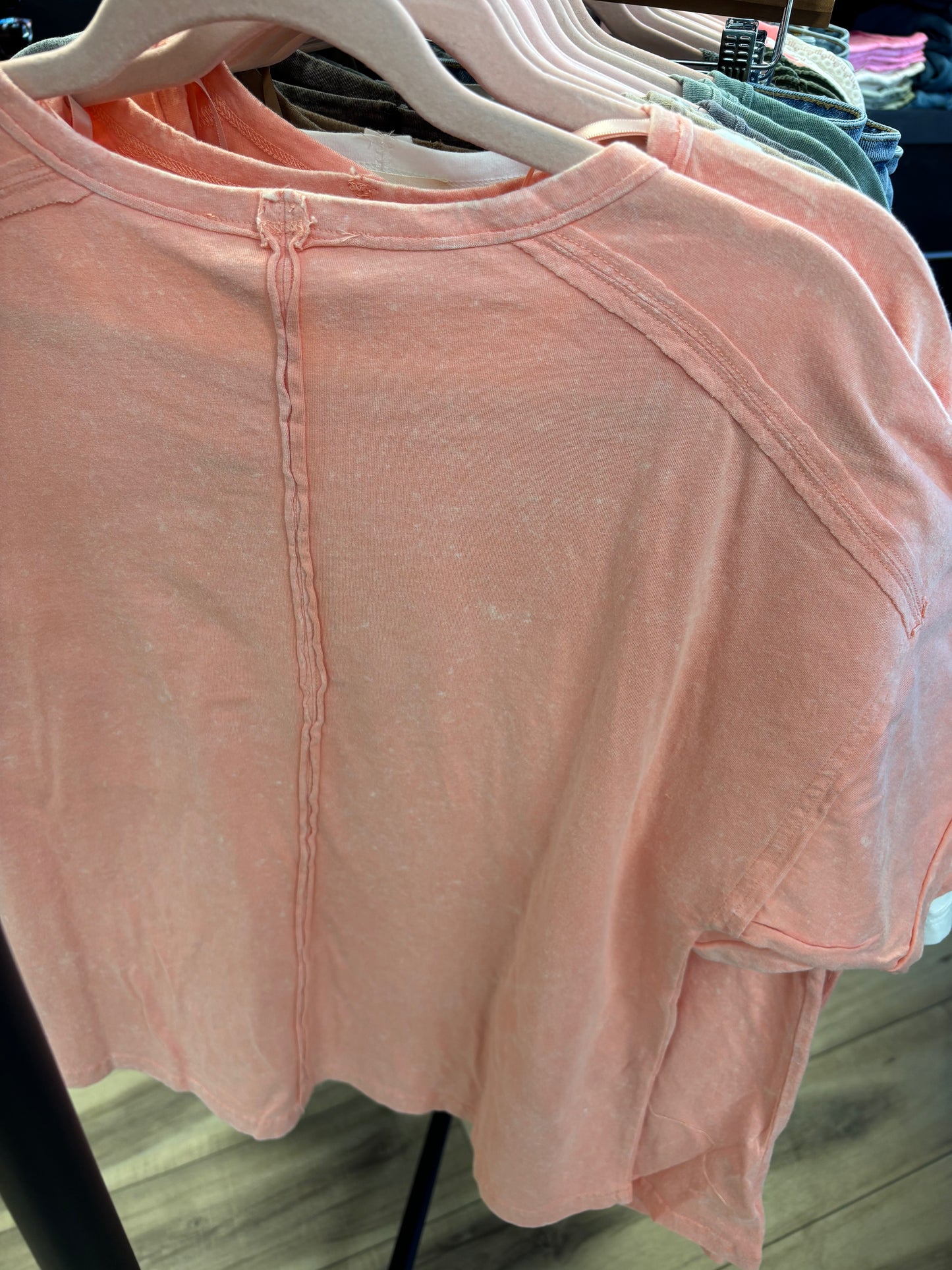 Mineral Washed Top with Pocket
