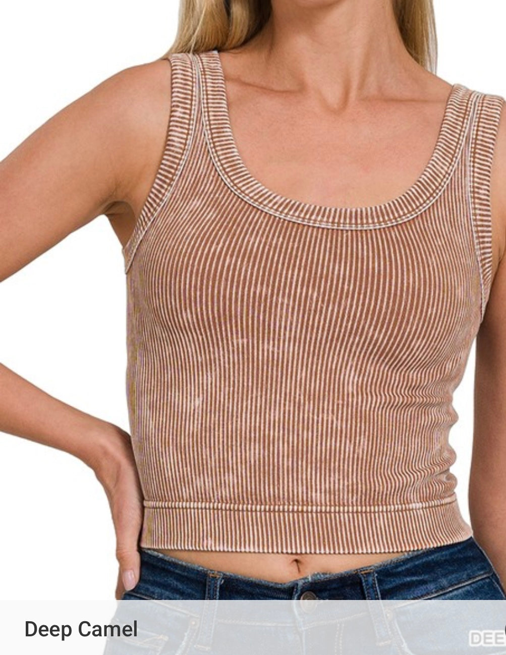 Stone Washed Ribbed Tank