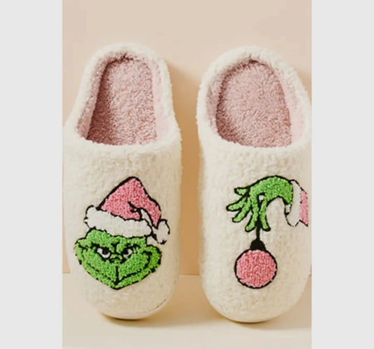 Grinch Fuzzy Fleece Slippers