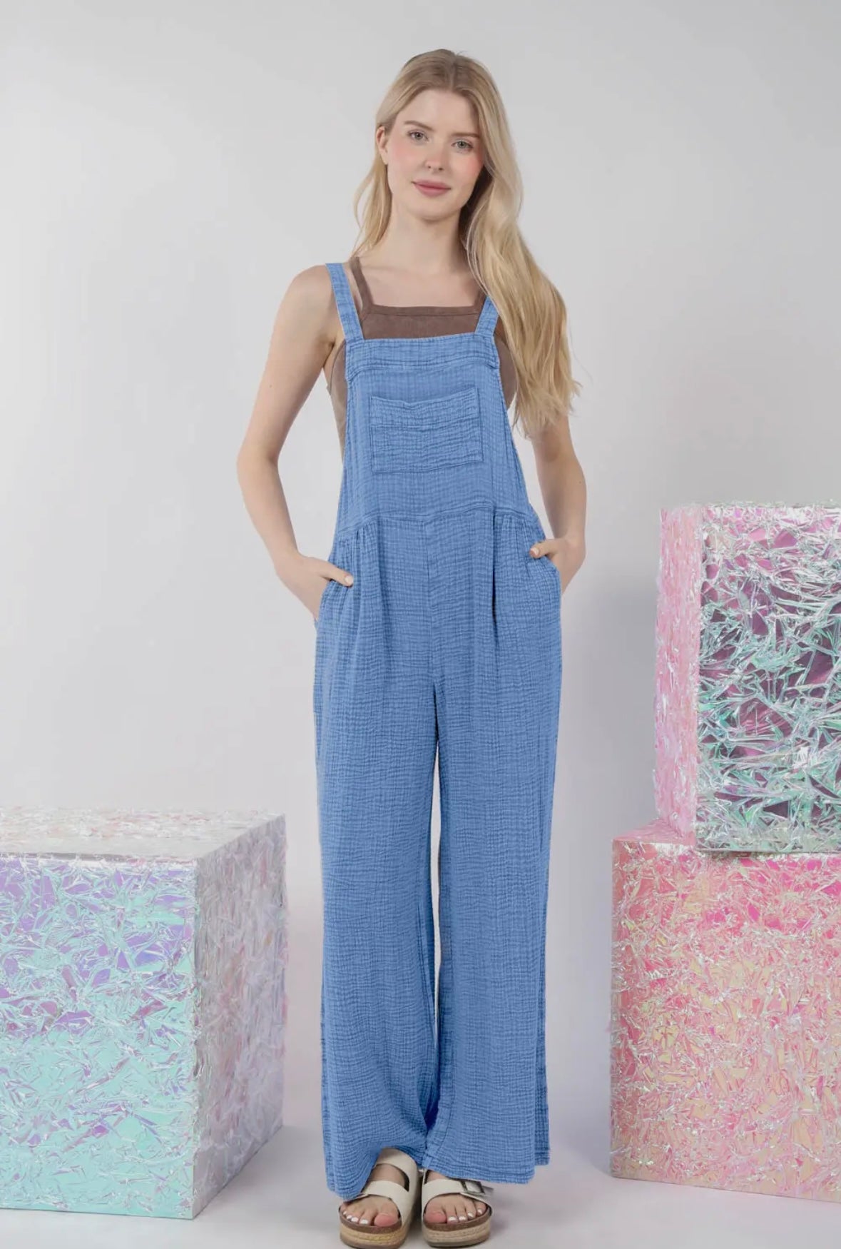 Washed Gauze Comfy Jumpsuit