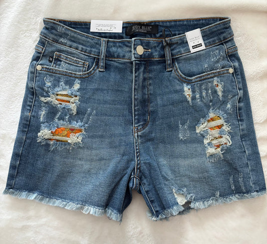 Hi-Waisted Printed Pocket Shorts