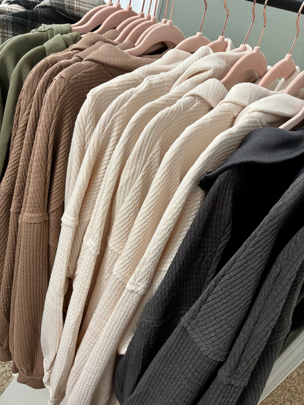 Half Zip Waffle Knit