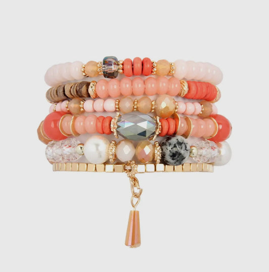 Coral Bracelet Stack