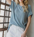 Side Slit Short Sleeve Top