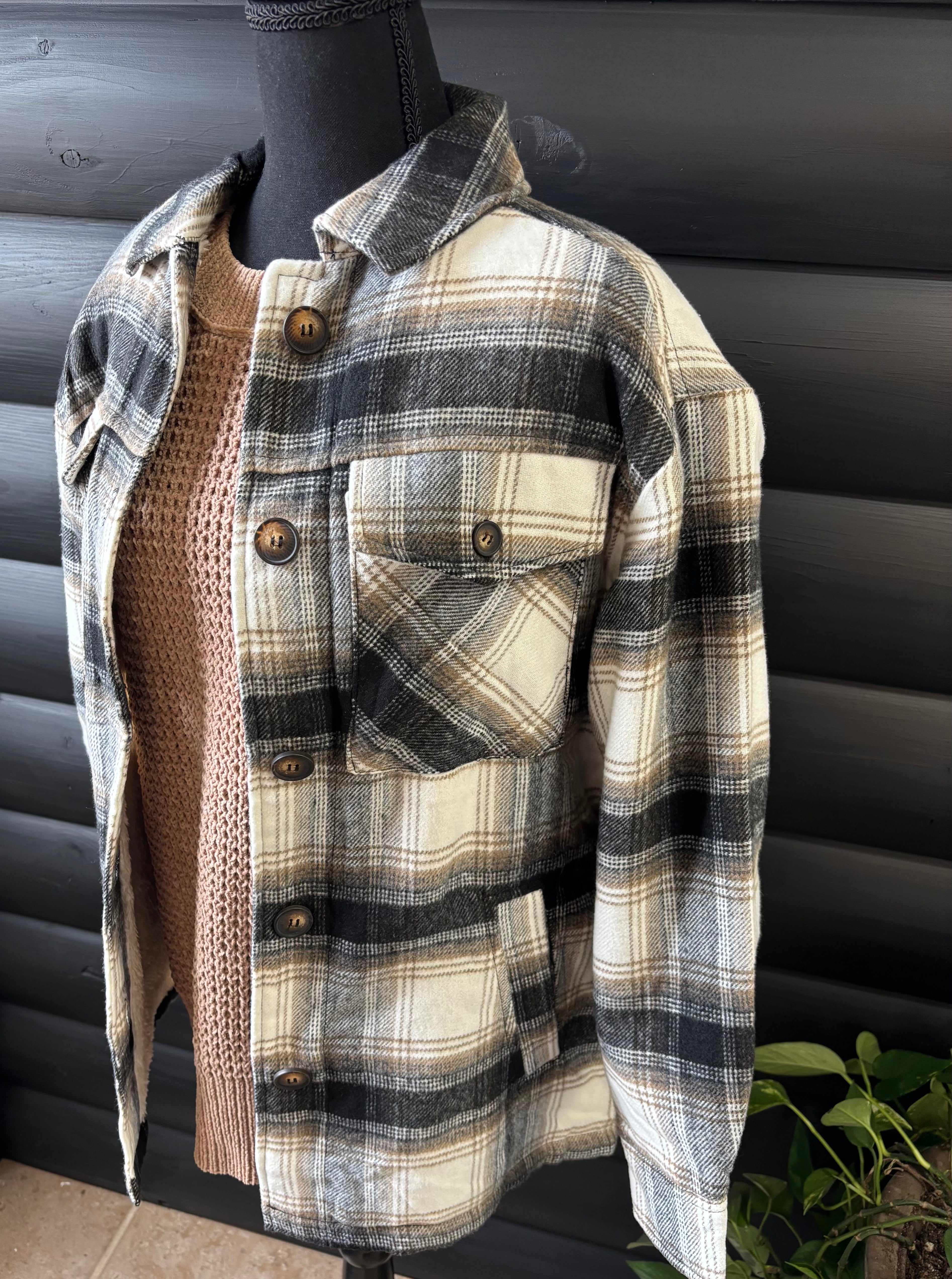 Fleece Lined Plaid Flannel Jacket