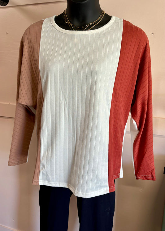 Color Block Knit Top