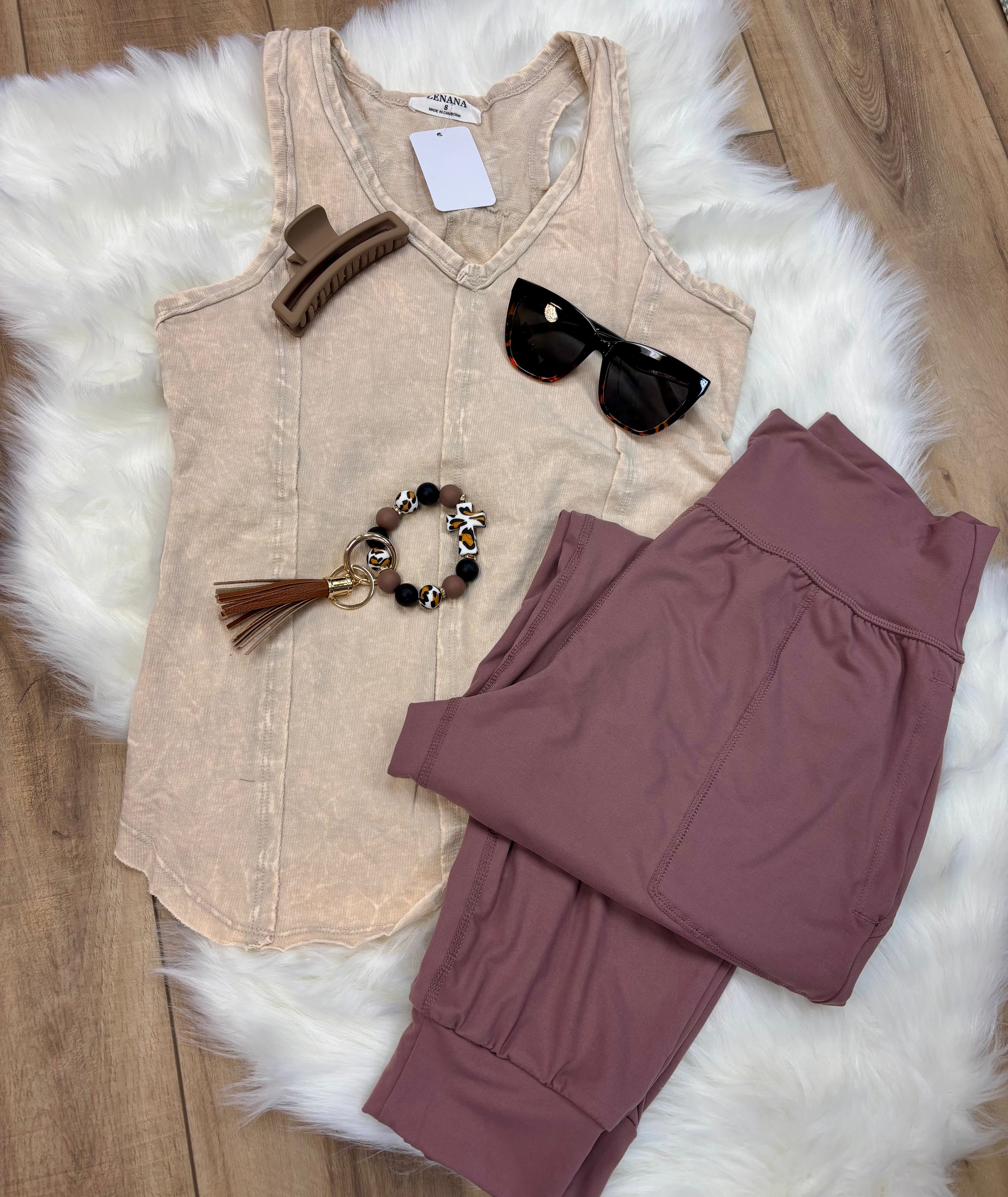 Crinkle Washed Raw Edge Tank