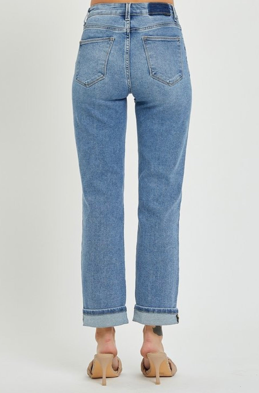 High Rise Cross Over Boyfriend Jeans