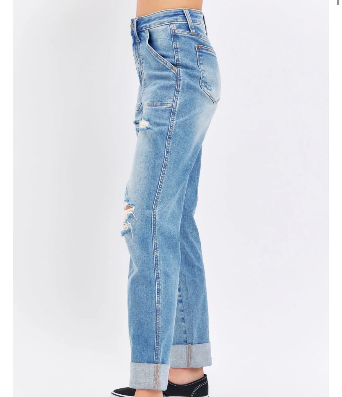 Judy Blue Patch Pocket Destroy Boyfriend Jean