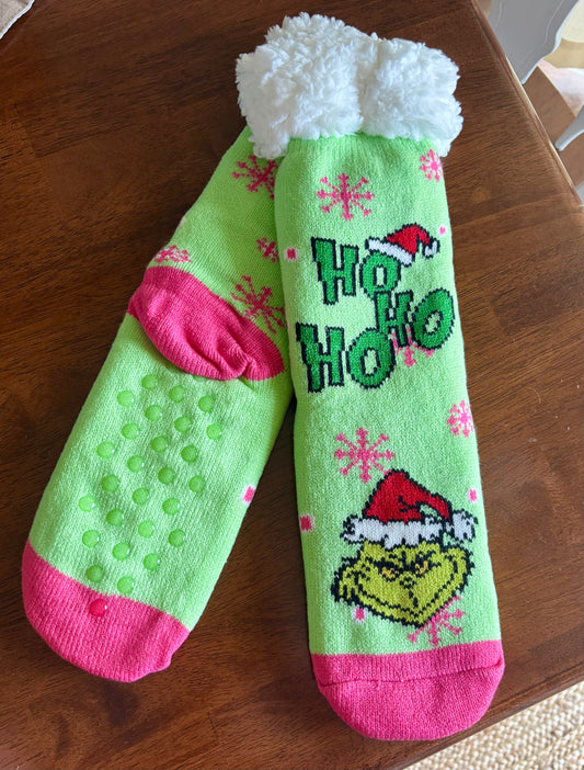 Grinch Slipper Socks