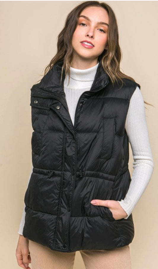 Puffer Vest with Waist Toggles