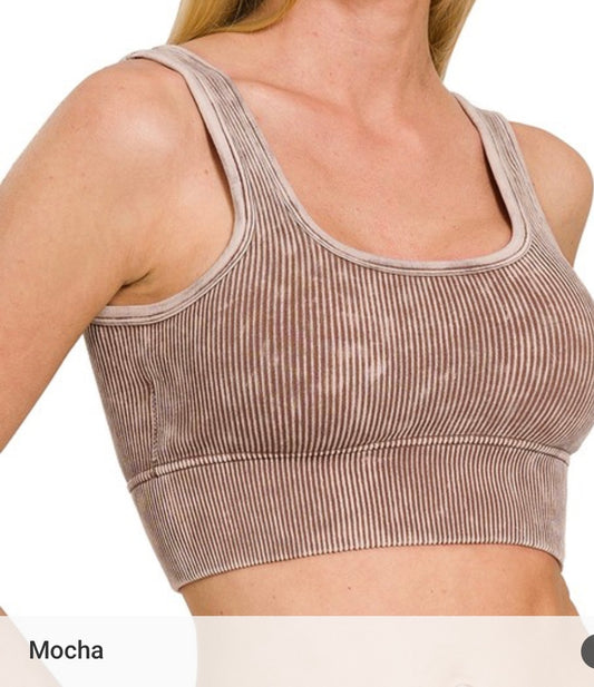 Ribbed Seamless Crop w/Bra Pads