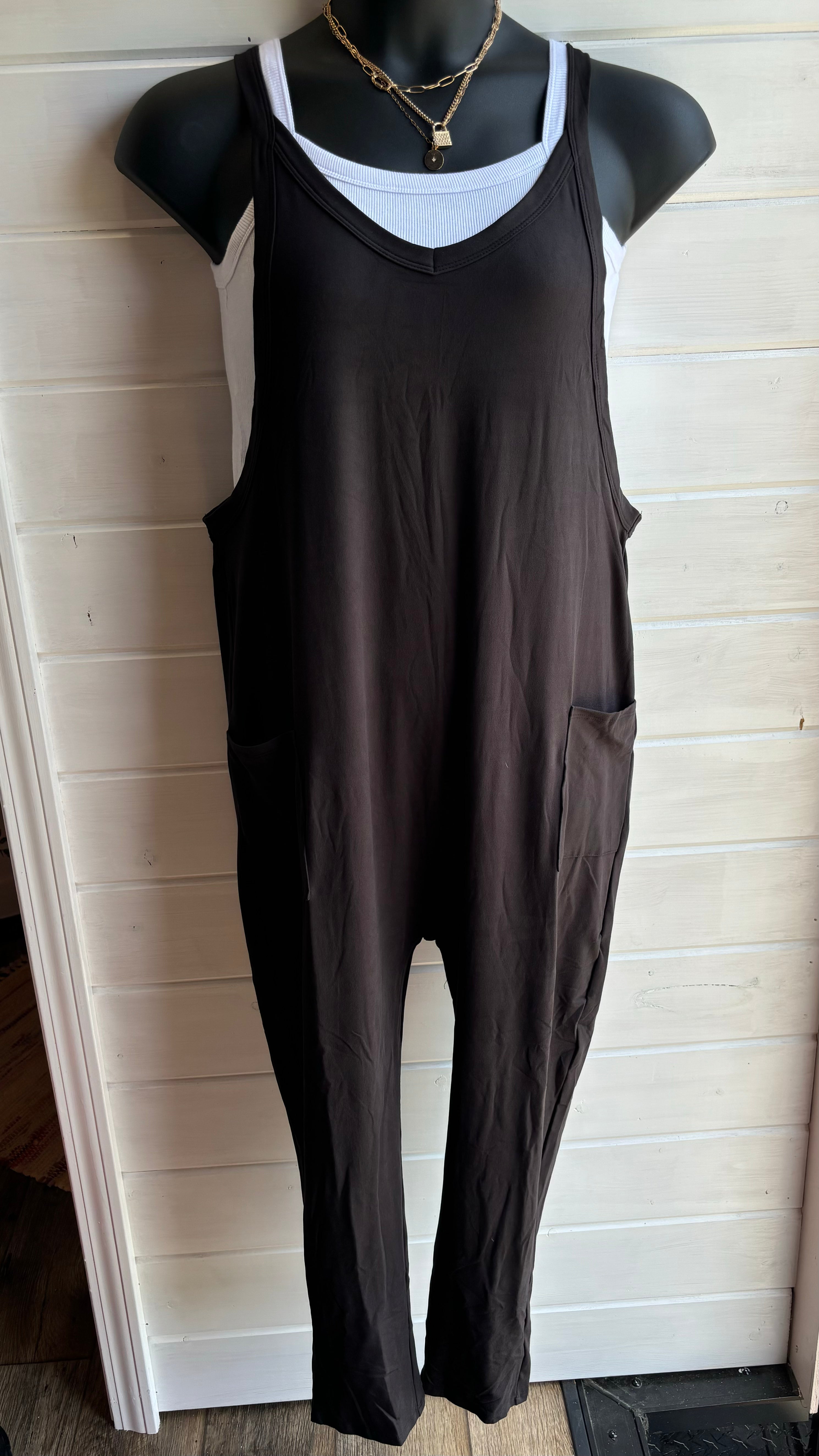 Spaghetti Strap Jumpsuit with Pockets