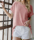 Side Slit Short Sleeve Top