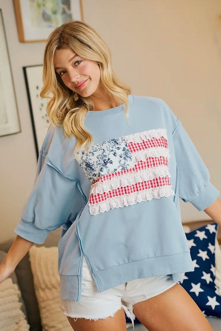 4th of July Patchwork Top