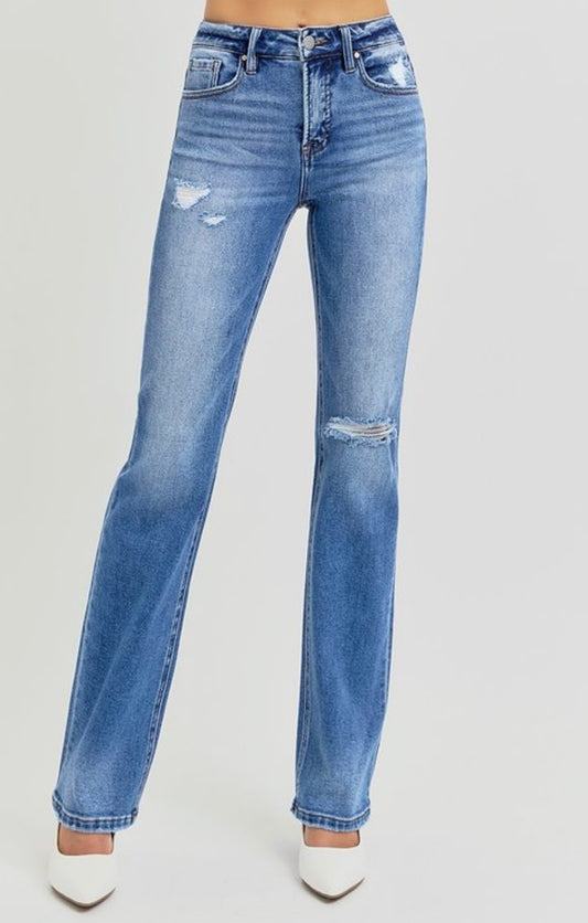 Tummy Control High Rise Ankle Straight Jeans