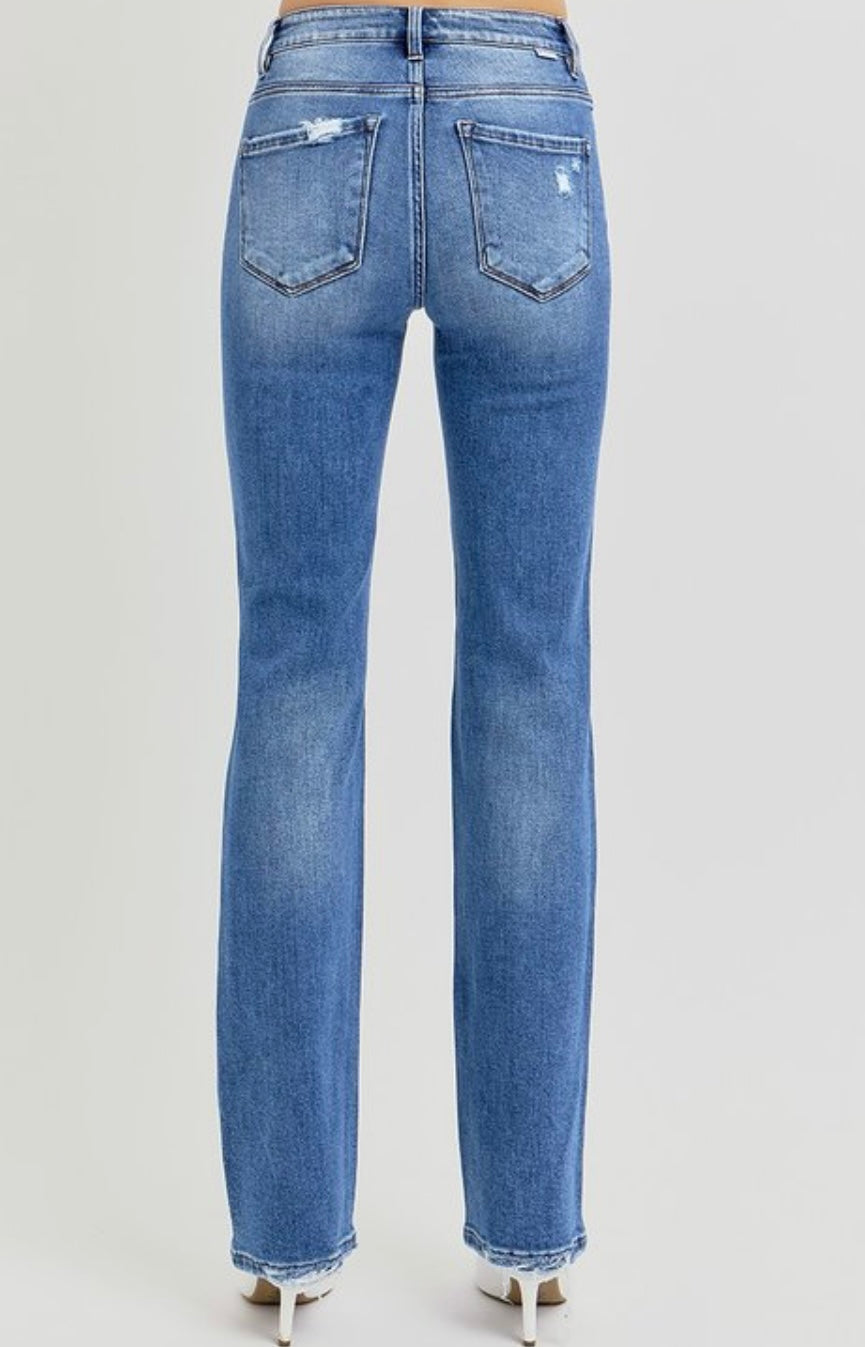 Tummy Control High Rise Ankle Straight Jeans