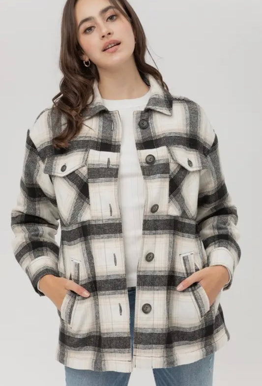 Fleece Lined Plaid Flannel Jacket