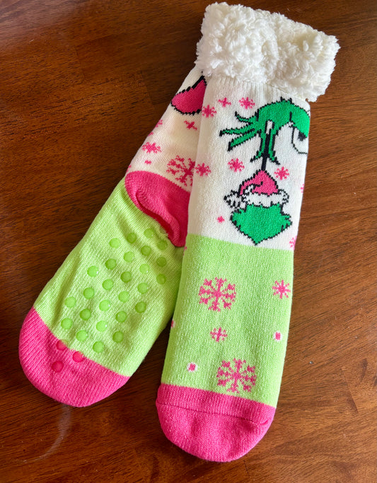 Grinch Slipper Socks