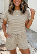 Striped Knit Short Set