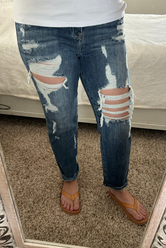 High-Rise Boyfriend Jeans