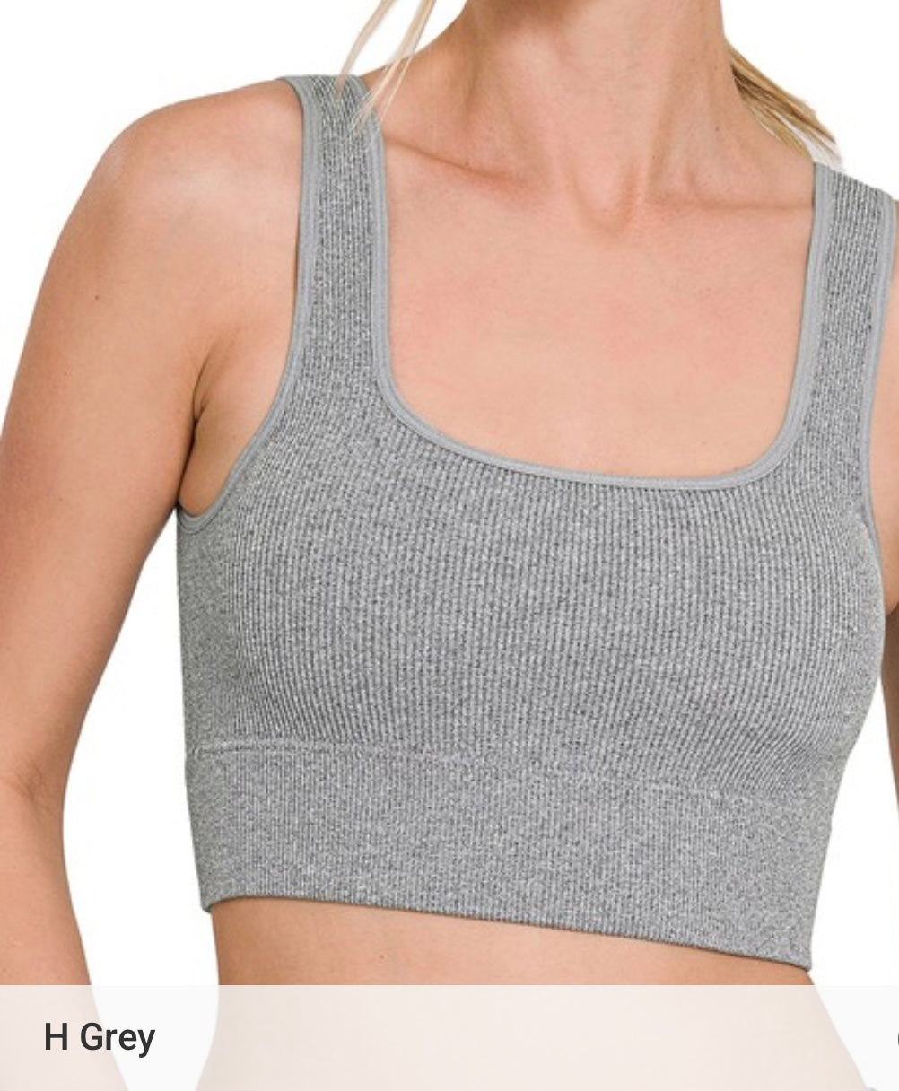 Seamless Ribbed Crop Tank