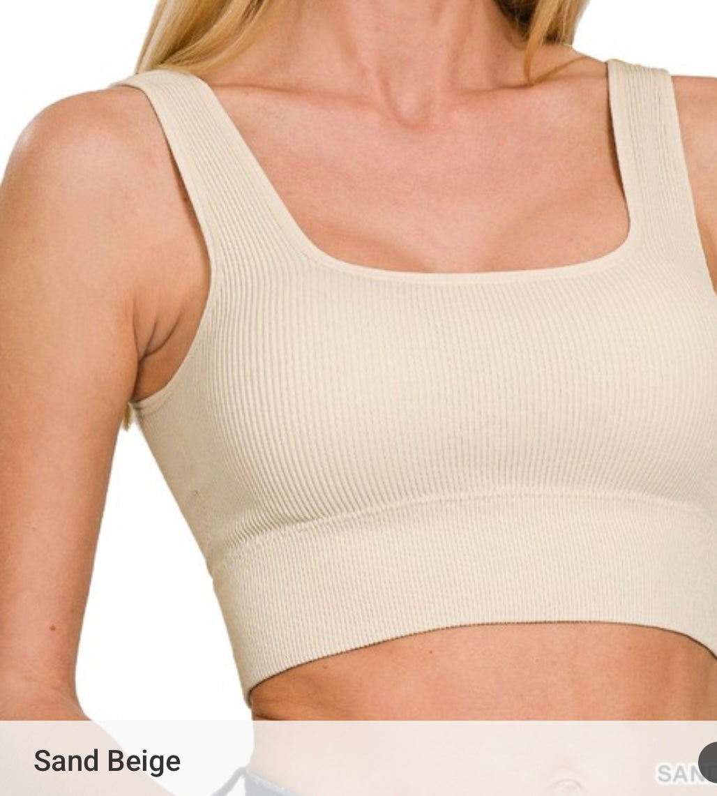 Seamless Ribbed Crop Tank