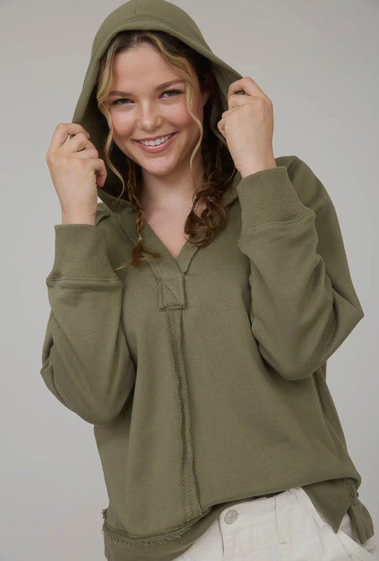 Hooded V-Neck
