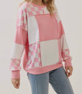 Checkered Patchwork Pullover