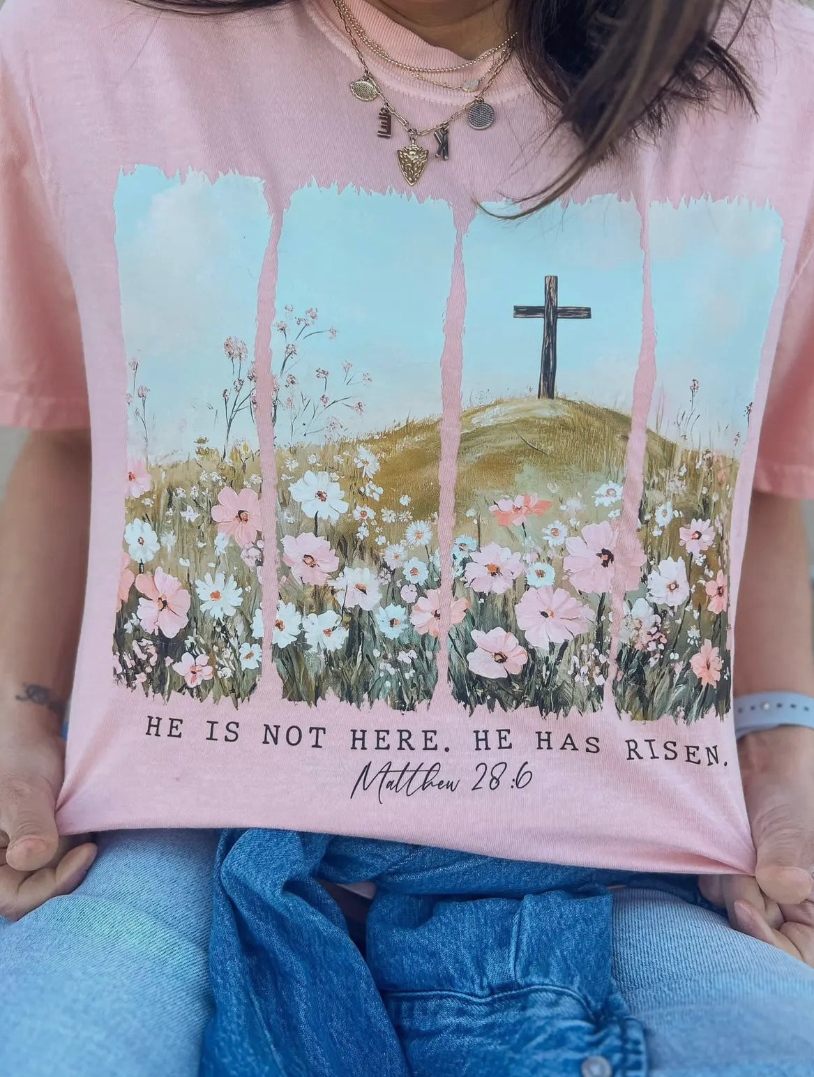 He is Risen Floral Tee