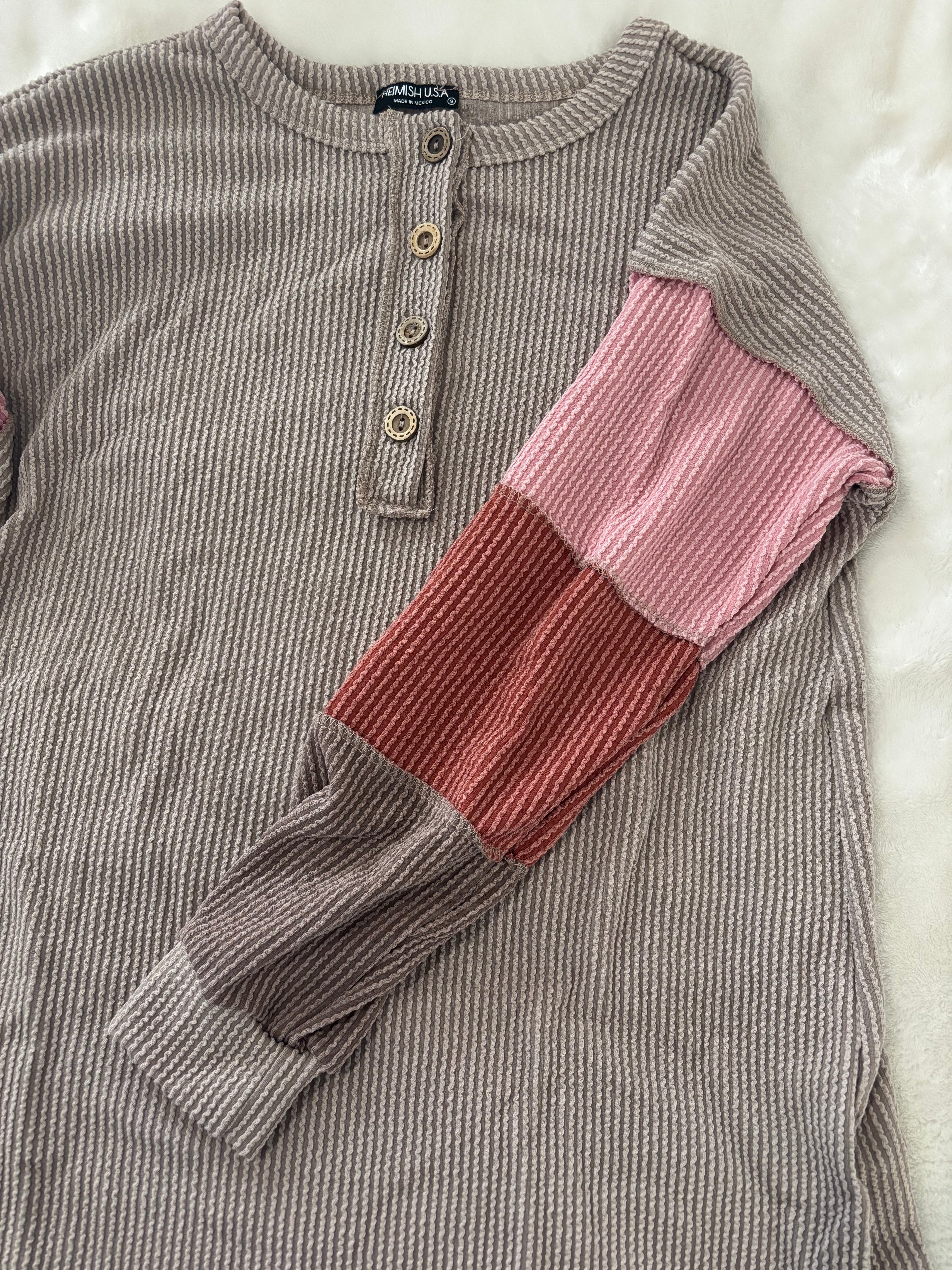 Ribbed Color Block Top