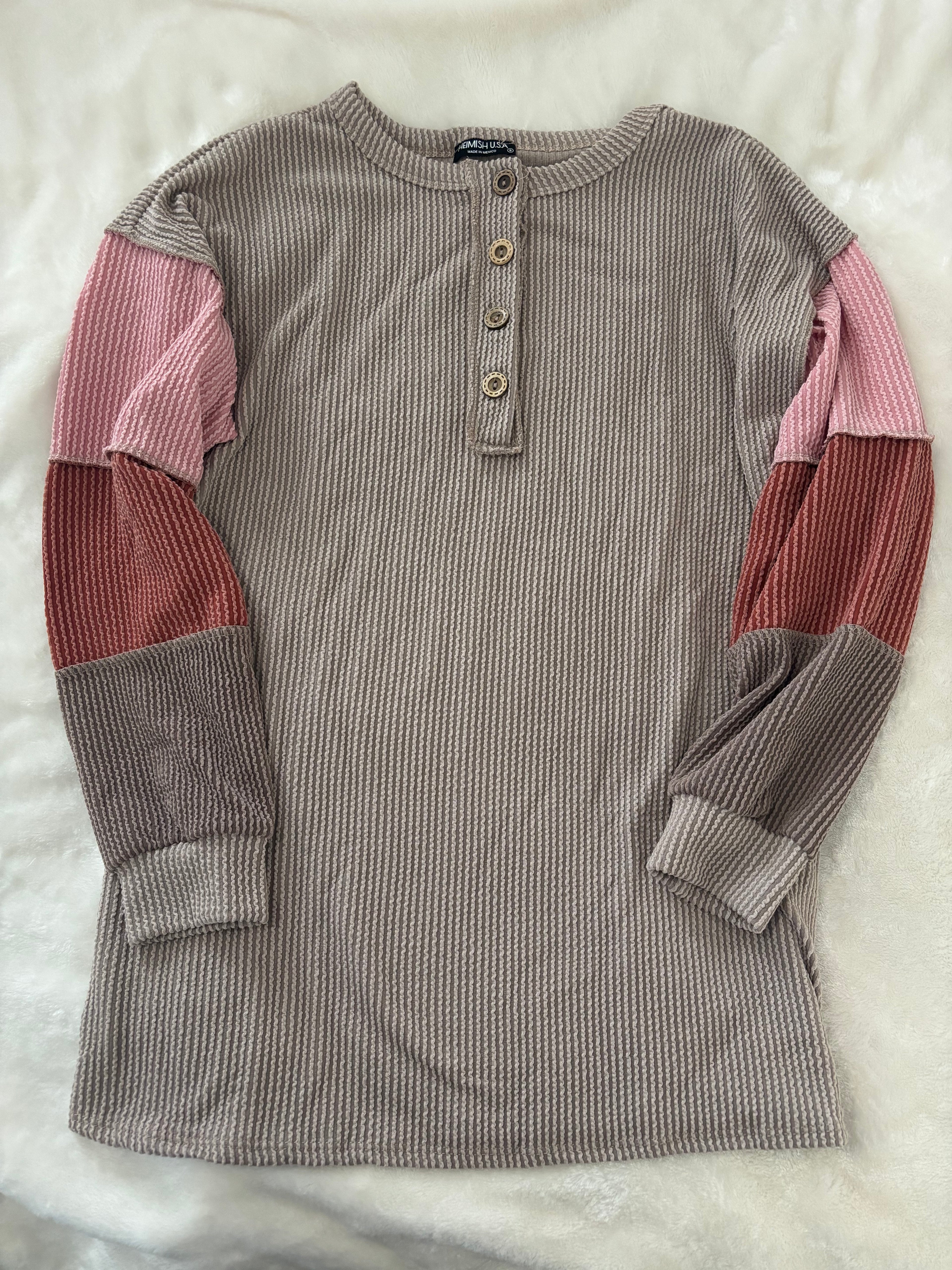 Ribbed Color Block Top