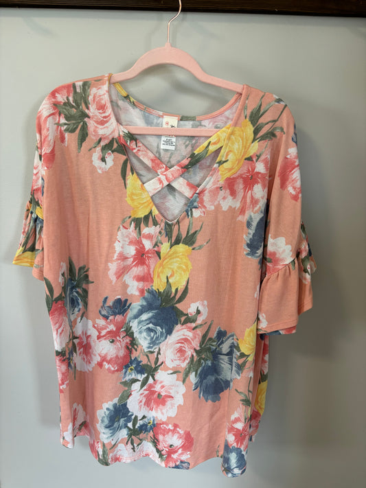 Crisscross Floral Top