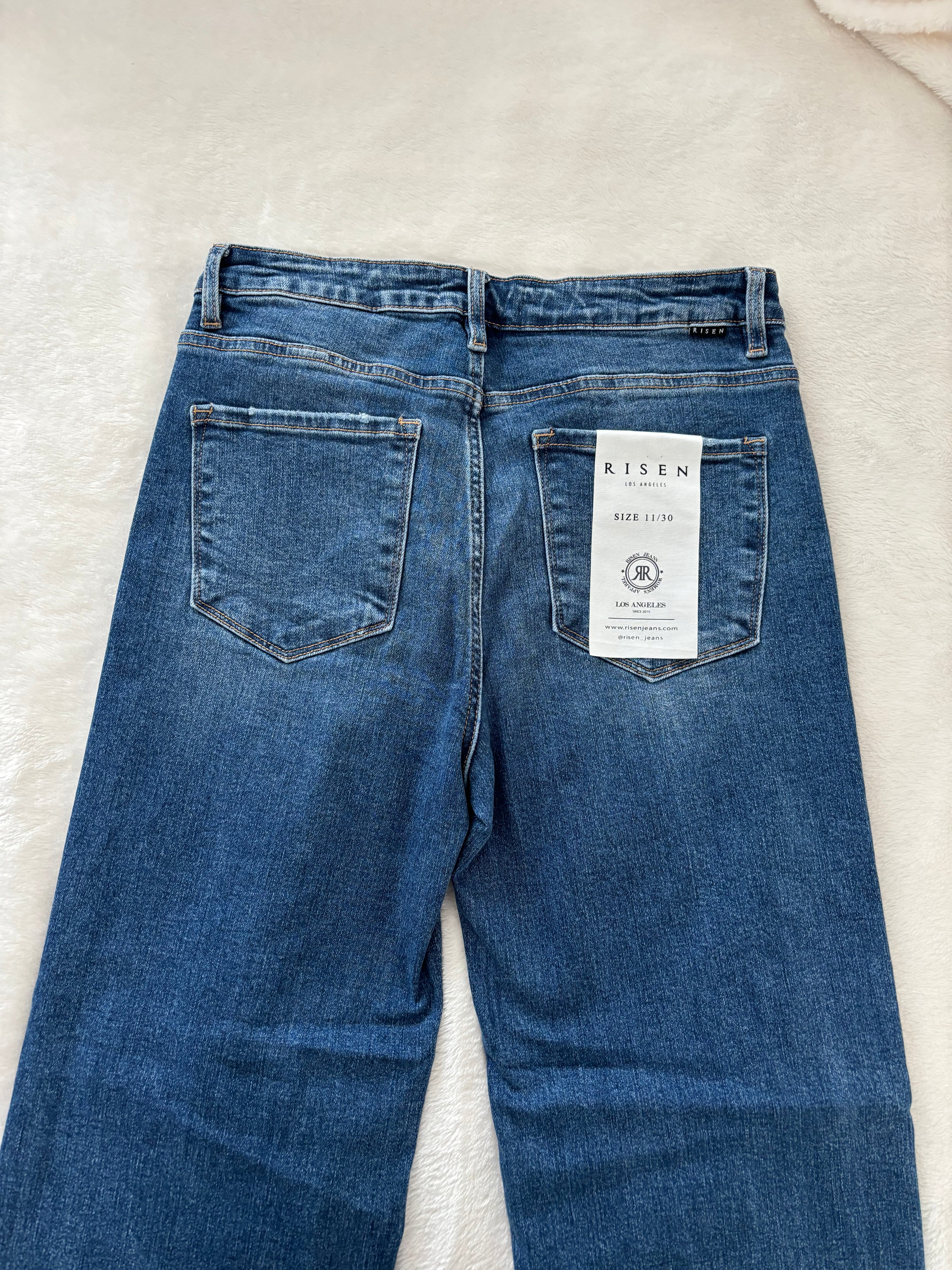 High Rise Ankle Straight Jeans
