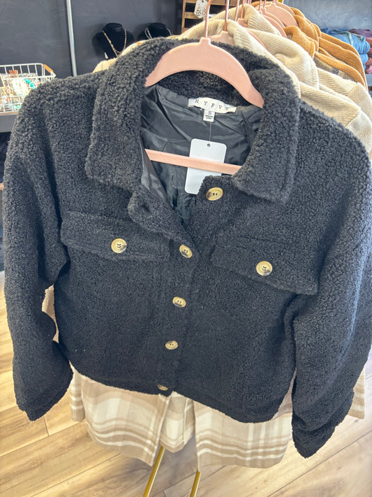 Sherpa Button-Front Jacket