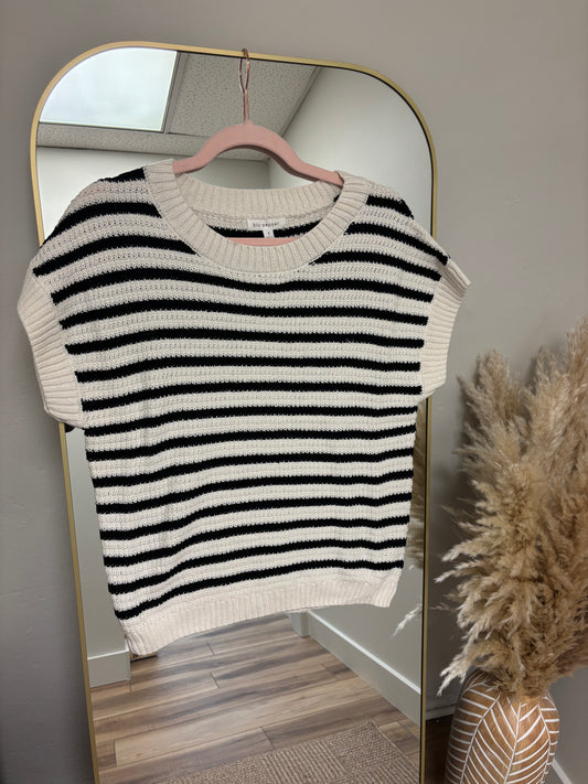 Striped Short Sleeve Pullover